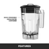 Waring TBB145 2 HP Professional Blender with Sturdy Toggle Switch & Reliable Performance