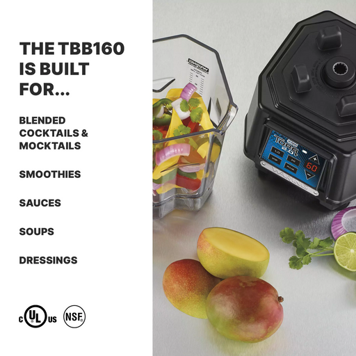 Waring TBB160 Torq 2.0 Blender – 2 HP Motor, Digital Touchpad Controls & Countdown Timer