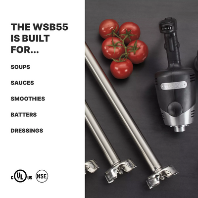 Waring WSB55 Big Stik Immersion Blender – 1 HP Motor & 14" Stainless Steel Shaft for Large Batches