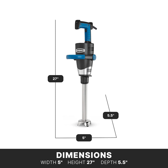 Waring WSB500X Heavy-Duty Big Stik® EvolutionX® Immersion Blender, 12" Stainless Steel Shaft