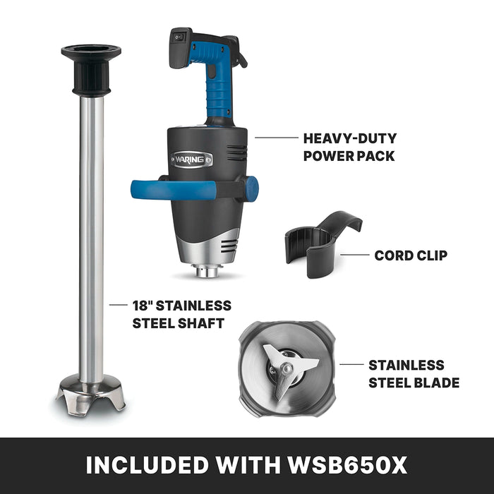 Waring WSB650X Heavy-Duty Big Stik® EvolutionX® Immersion Blender, 18" Stainless Steel Shaft