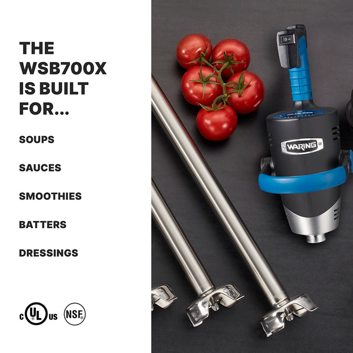 Waring WSB700X Heavy-Duty Big Stik® EvolutionX® Immersion Blender, 21" Stainless Steel Shaft