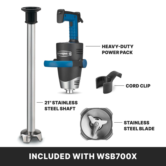 Waring WSB700X Heavy-Duty Big Stik® EvolutionX® Immersion Blender, 21" Stainless Steel Shaft