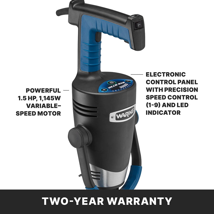 Waring WSBPPWX Heavy-Duty Big Stik® EvolutionX® Immersion Blender Power Pack, 10" Stainless Steel Whisk Attachment