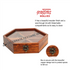 Hexagon Wooden Spice Box/ Masala Dabba / Organizer- 8" see Thru Lid and 6 Sections