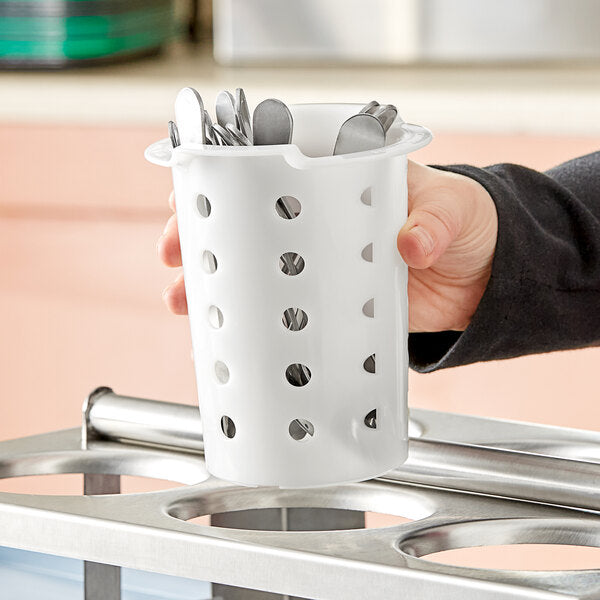 Cambro Camrack® White Perforated Plastic Flatware Cylinder