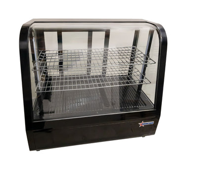 Omcan RS-CN-0100-E 27” Black Countertop Refrigerated Display with 3.5cu.ft. / 100L Capacity – 110V, 170W