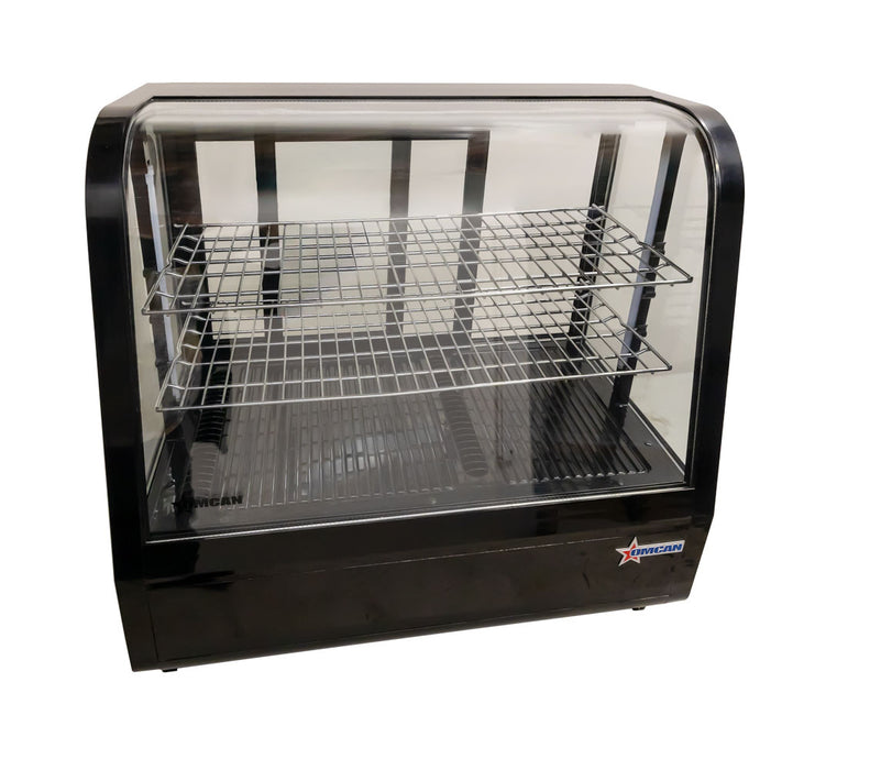 Omcan RS-CN-0100-E 27” Black Countertop Refrigerated Display with 3.5cu.ft. / 100L Capacity – 110V, 170W
