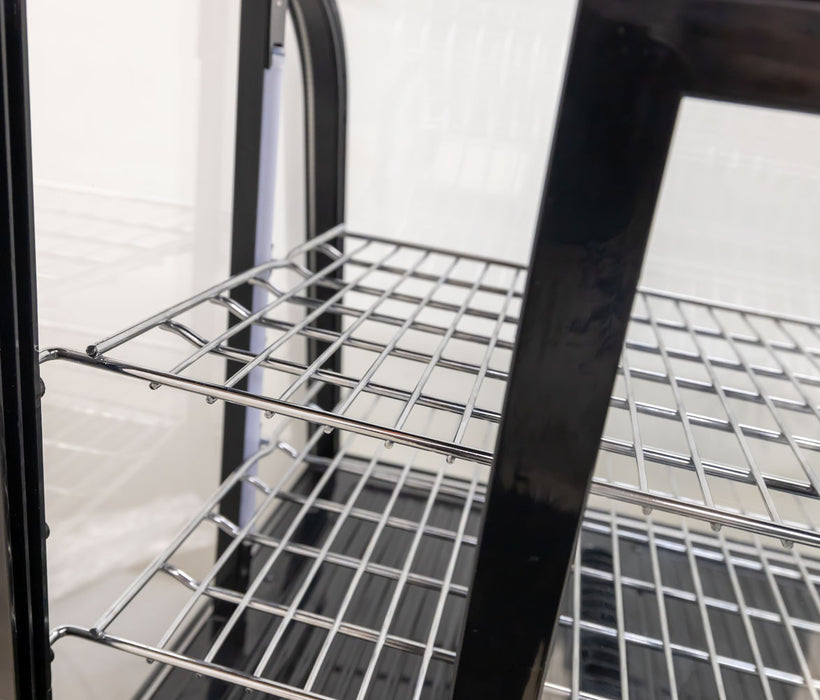 Omcan RS-CN-0100-E 27” Black Countertop Refrigerated Display with 3.5cu.ft. / 100L Capacity – 110V, 170W