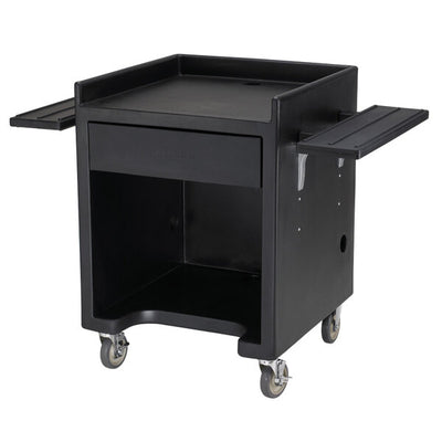 Cambro Heavy Duty Mobile Equipment Stand with Right and Left Tray Rails Utility Storage Drawer Black