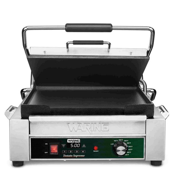Waring WFG275TX Flat Panini Grill with Programmable Timer, 14" x 14"