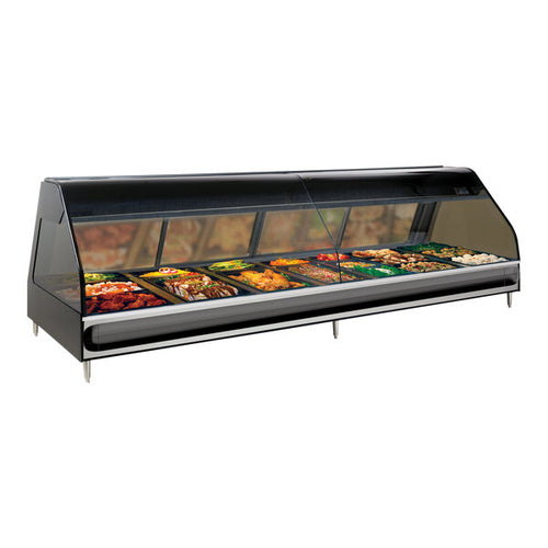 Alto-Shaam ED3-96 96" Black Countertop Heated Display Case with Curved Glass, 208V / 240V