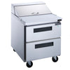 Commercial Food Prep Table Refrigerator-2-Drawer Megatop Dukers DSP29-12M-D2