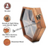 Hexagon Wooden Spice Box/ Masala Dabba / Organizer- 8" see Thru Lid and 6 Sections