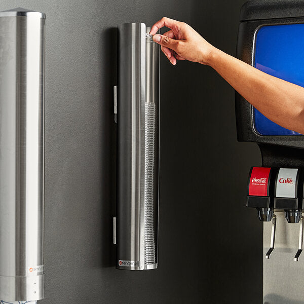 ServSense Wall-Mount Stainless Steel 12 - 24 oz. Lid Organizer