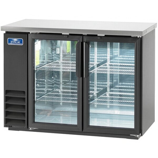 Arctic Air ABB48G 49" Glass Door Back Bar Refrigerator – Commercial 2 Door Bar Cooler with LED Lighting & Stainless Steel Interior