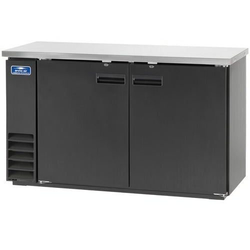 Arctic Air ABB60 61" Solid Door Back Bar Refrigerator – Commercial Two Door Bar Cooler with Stainless Steel Top