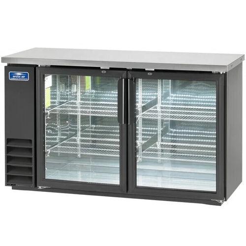 Arctic Air ABB60G 61" Glass Door Back Bar Refrigerator – Commercial 2 Door Bar Cooler with LED Lighting & Stainless Steel Interior