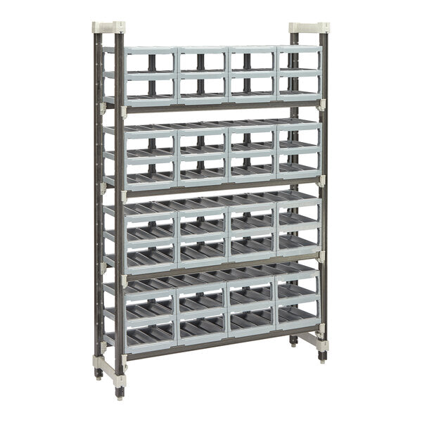 Cambro Camshelving Elements Wine Rack Shelving Unit – 14" x 48" x 72" – Speckled Gray