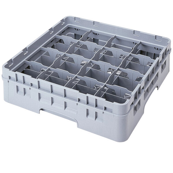 Cambro Camrack 16 Compartment Glass Rack with 4 1/4 Inch Compartments Gray ( Case of 5 )