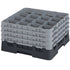 Cambro Camrack 16 Compartment Glass Rack with 9 3/8 Inch Compartments ( Case of 2 )