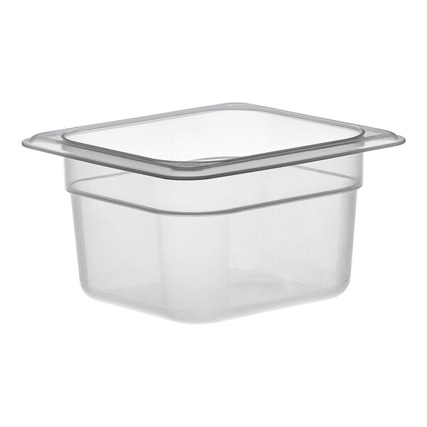 Cambro Camwear One Sixth Size Food Pan 4 Inch Deep Clear Polycarbonate Food Pan ( case of 6 )