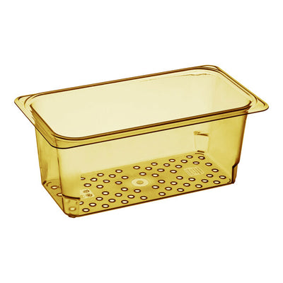 Cambro H Pan One Third Size 5 Inch High Heat Colander Food Pan Amber ( Case of 6 )