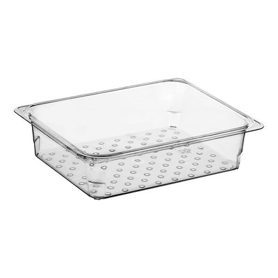 Cambro Camwear Half Size 3 Inch Colander Food Pan Clear ( Case of 6 )