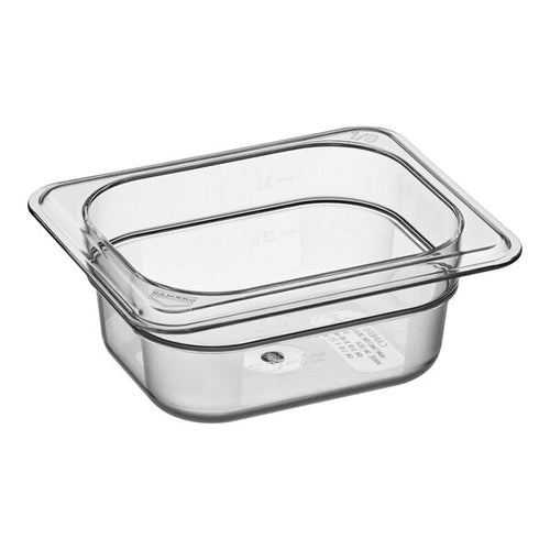 Cambro Camwear One Eighth Size Food Pan 2 Inch Deep Clear Polycarbonate Food Pan ( case of 6 )