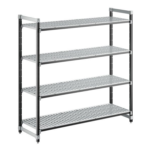 Cambro Camshelving Elements 4-Shelf Vented Starter Shelving Unit – Speckled Gray