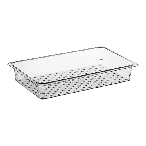 Cambro Camwear Full Size 3 Inch Colander Food Pan Clear ( Case of 6 )