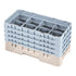 Cambro Camrack® 8-Compartment 8 1/2" Half Size Glass Rack with 4 Extenders