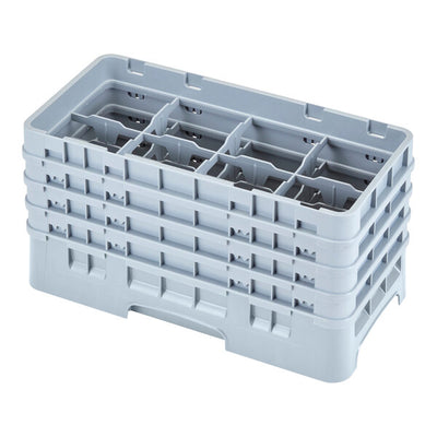 Cambro Camrack® 8-Compartment 8 1/2" Half Size Glass Rack with 4 Extenders