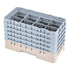 Cambro Camrack® 8-Compartment 10 1/8" Half Size Glass Rack with 5 Extenders