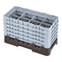 Cambro Camrack® 8-Compartment 10 1/8" Half Size Glass Rack with 5 Extenders
