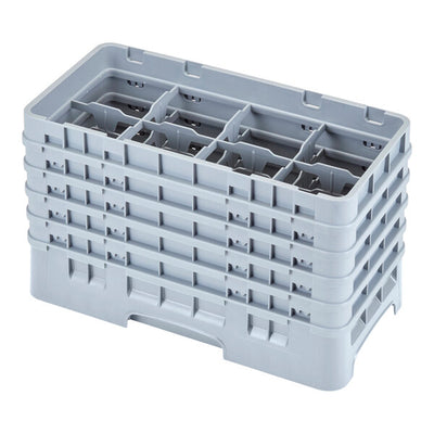 Cambro Camrack® 8-Compartment 10 1/8" Half Size Glass Rack with 5 Extenders