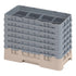 Cambro Camrack® 8-Compartment 11-3/4" Half Size Glass Rack with 6 Extenders
