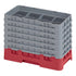 Cambro Camrack® 8-Compartment 11-3/4" Half Size Glass Rack with 6 Extenders