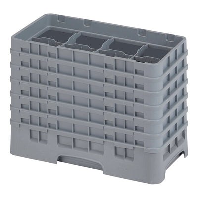 Cambro Camrack® 8-Compartment 11-3/4" Half Size Glass Rack with 6 Extenders