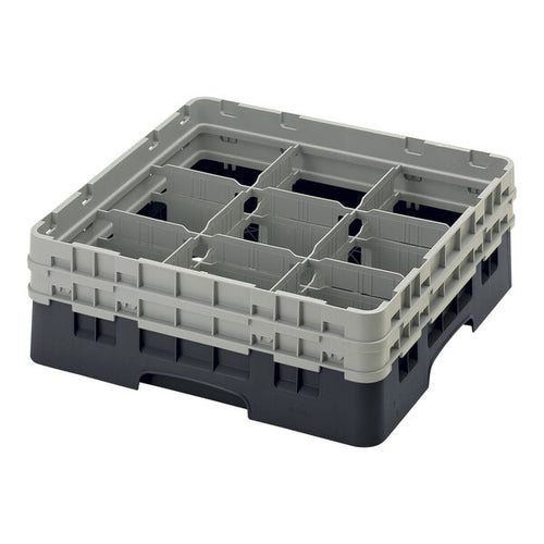 Cambro Camrack® Customizable 9-Compartment 5 1/4" Glass Rack with 2 Extenders