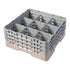 Cambro Camrack® 9-Compartment 6 7/8" Glass Rack with 3 Extenders