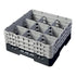 Cambro Camrack® 9-Compartment 6 7/8" Glass Rack with 3 Extenders