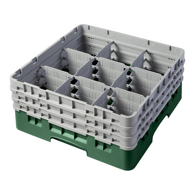 Cambro Camrack® 9-Compartment 6 7/8" Glass Rack with 3 Extenders