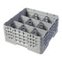 Cambro Camrack® 9-Compartment 6 7/8" Glass Rack with 3 Extenders