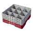 Cambro Camrack® 9-Compartment 6 7/8" Glass Rack with 3 Extenders