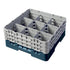 Cambro Camrack® 9-Compartment 6 7/8" Glass Rack with 3 Extenders