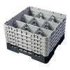 Cambro Camrack® Customizable 9-Compartment 10 1/8" Glass Rack with 5 Extenders