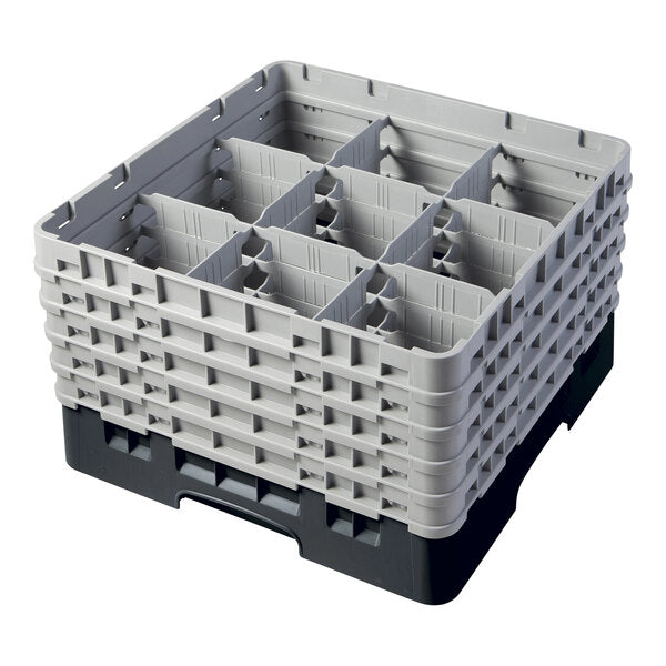 Cambro Camrack® Customizable 9-Compartment 10 1/8" Glass Rack with 5 Extenders