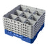 Cambro Camrack® Customizable 9-Compartment 10 1/8" Glass Rack with 5 Extenders