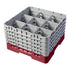 Cambro Camrack® Customizable 9-Compartment 10 1/8" Glass Rack with 5 Extenders
